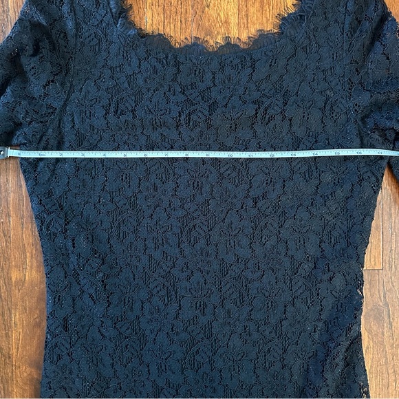EUC Diane von Furstenburg Black Lace Zarita Sheath Dress Full Zip Back - Picture 15 of 16